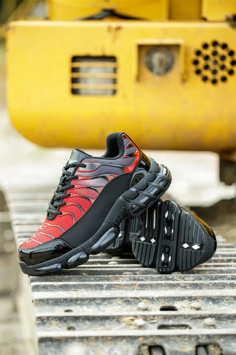 Air Cushion Steel Toe Work Safety Shoes Men Women Non Slip Sneakers Anti-Smash Puncture Proof Security Breathable Shoes Unisex