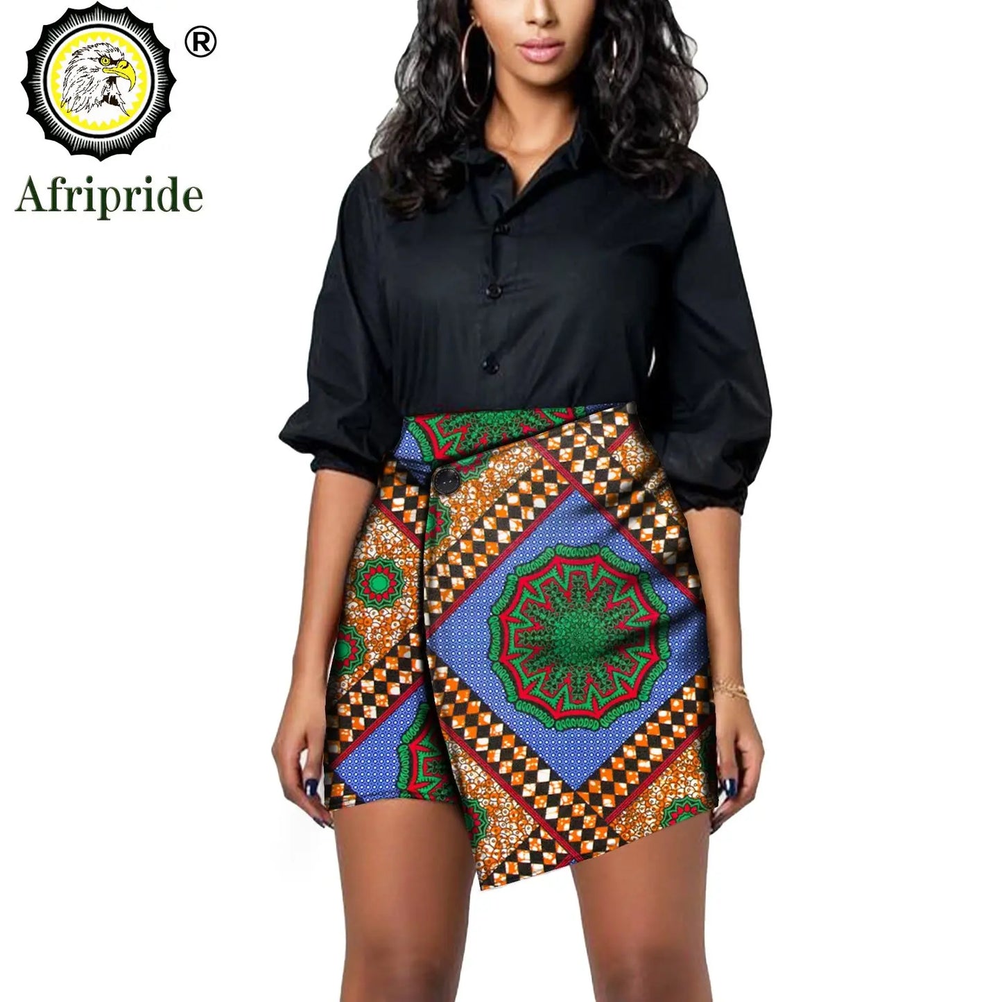 African Print Short Mini Skirts Women Summer Ruffle High Waist Skirt Ladies Streetwear Slim Bottoms African Clothes S2127006