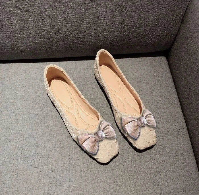 Anti-slip With Heel Shoes for Women Elegant Party Slip-on Satin Discount Stylish Genuine Mark Spring Non 2025 Trend Woman Flats