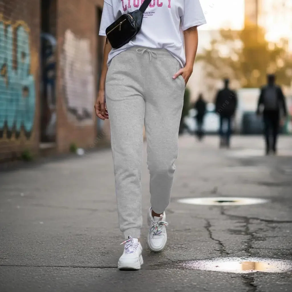 Blank Pants Women Joggers Jogging Pants Fleece Trousers Casual Fashion Spring Autumn Sweatpants Woman Clothing Essential Basics