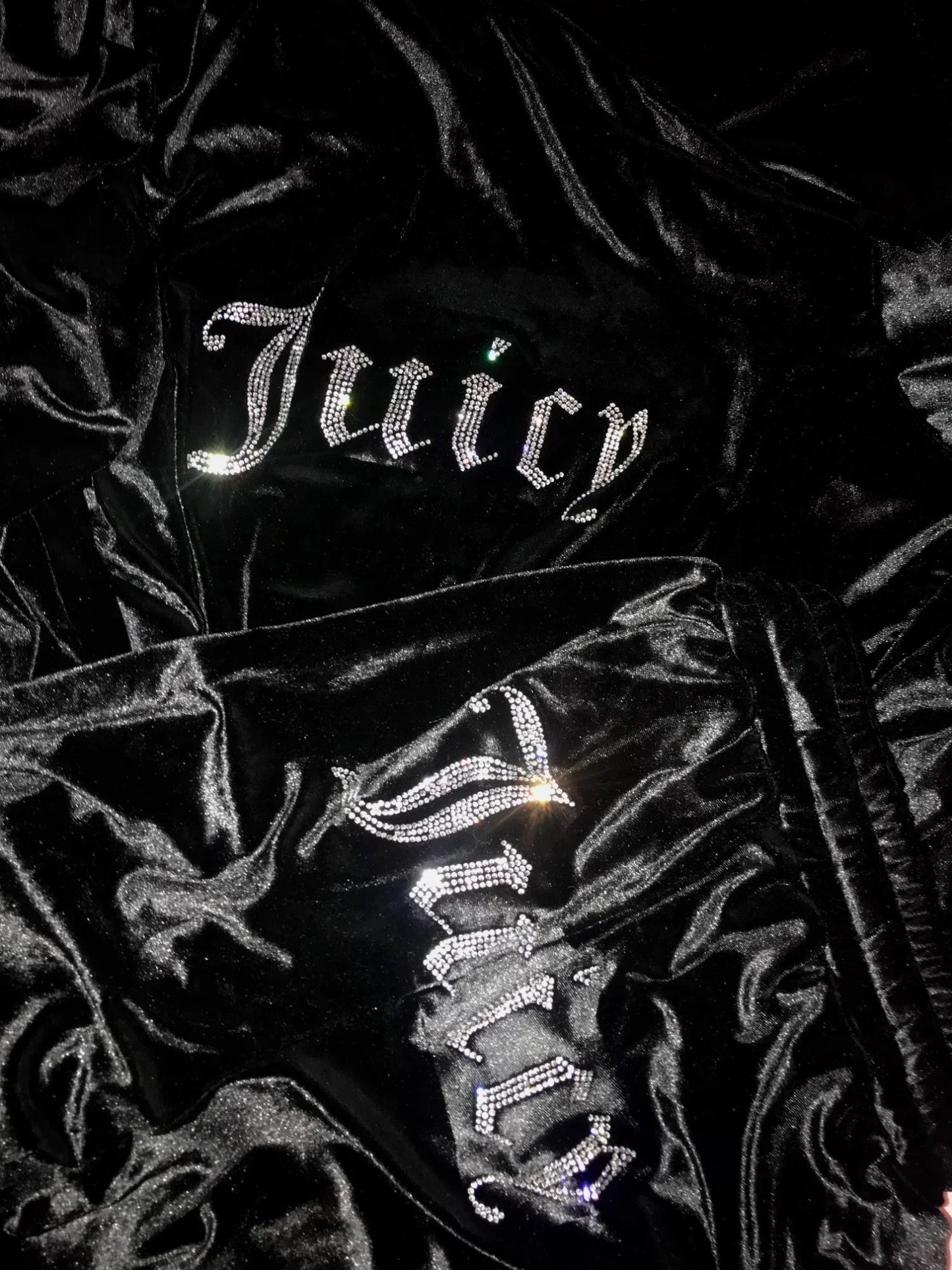 Two Piece Set Diamonds Hoodie Crop Jacket And Joggers Pants Outfits Streetwear Jogging Suits Juicy Corture Tracks