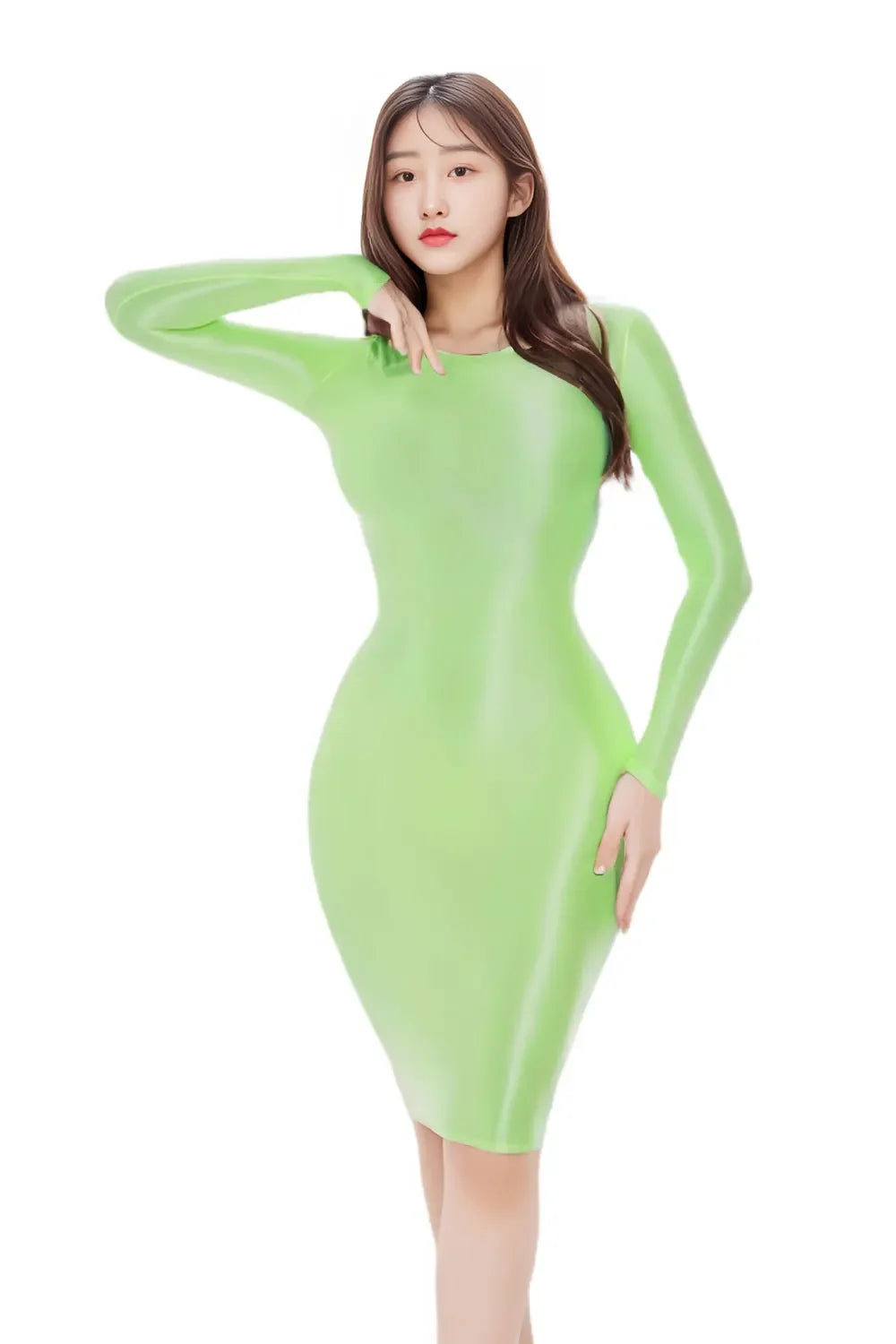 Sexy Satin Shiny Pencil Dresses Package Hip One Step Dresses Women's Elegant Party Bodycon Elastic Miniskirts New In Now