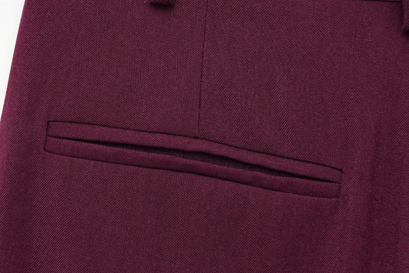 ETJ 2025  Women's Spring new Casual suit set double front loose casual suit jacket high waist double pleated trousers