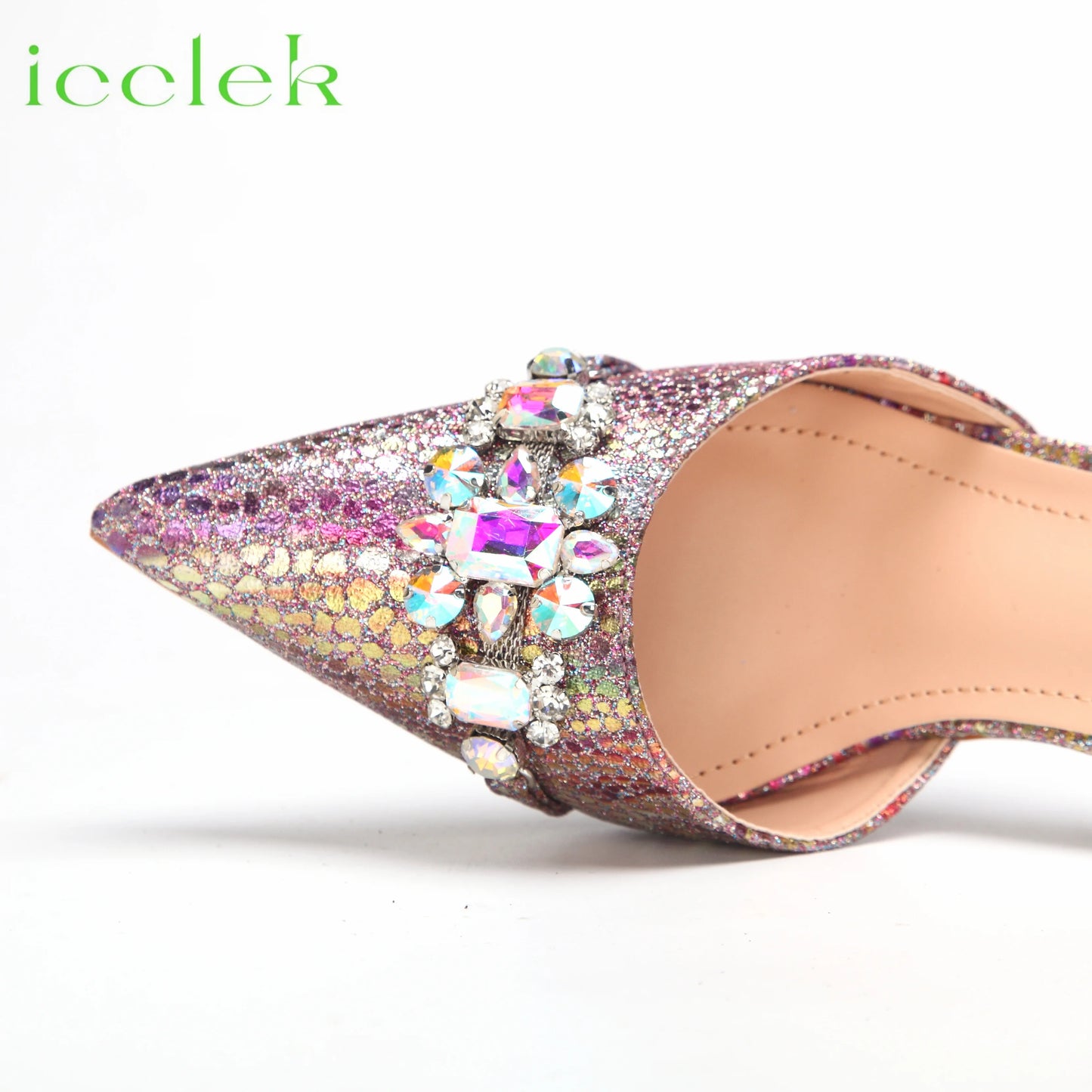 New Arrivals Special Design Pink Color African Women Shoes and Bag Set Pointed Toe Sandals for Wedding Party