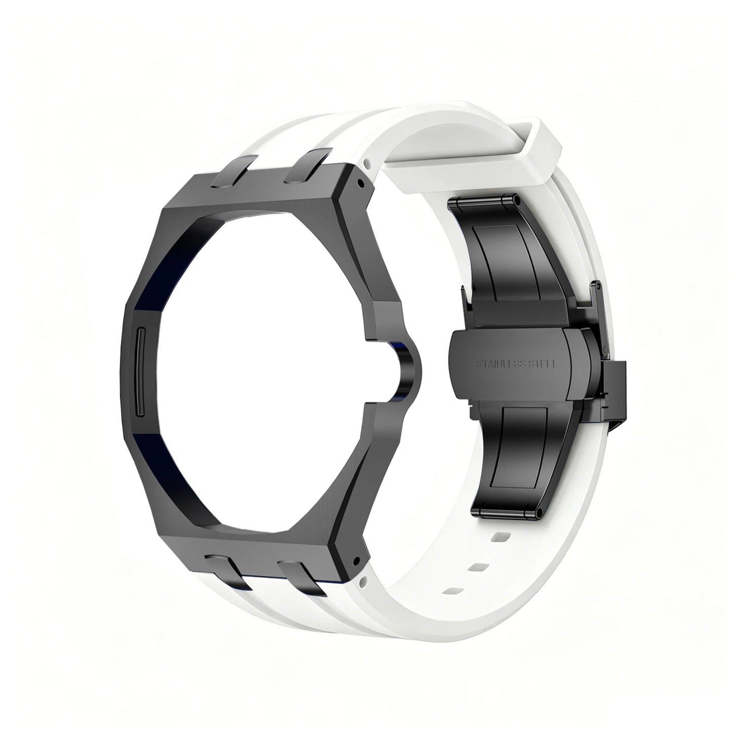 Luxury Stainless Steel Case Silicone Strap Modification Kit for Swatch X AP Royal POP Pocket Watch Transformation Wristwatch