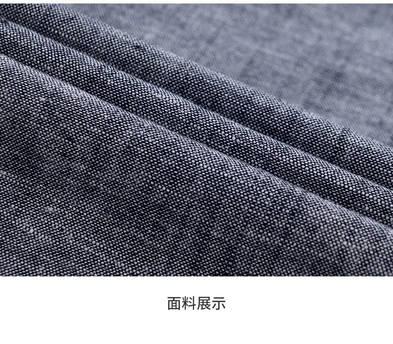 Shirt New Men's Fashion Solid Color Cotton Linen Everything Trend British Style Casual Business Formal Long-sleeved Shirt