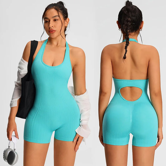 Sports Shorts Romper Gym Jumpsuit