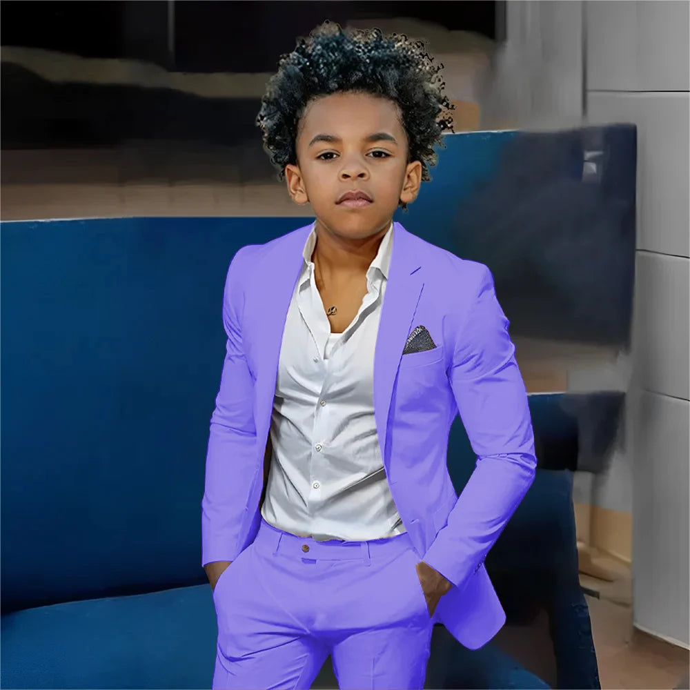 Casual Beige Boys Suit 2 Piece Set Fashion Design Wedding Tuxedos for Kids Custom Clothes 2-16 Years Old Outfit