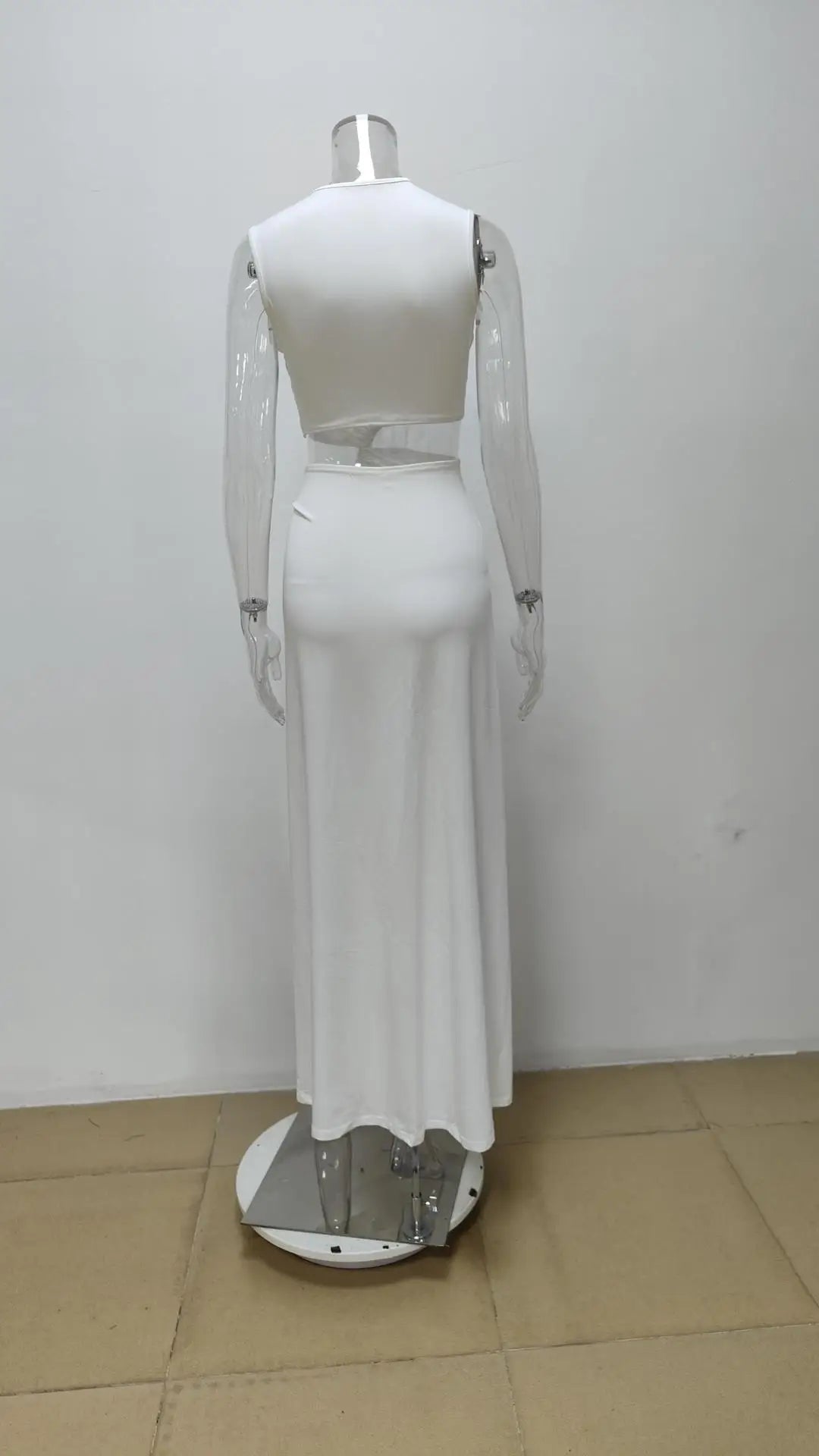 New Summer Elegant Women Sexy Deep V Cut Out Slit Maxi Dress Fashion Casual Sleeveless Waist Hollow Out Outfits Lady Long Dress
