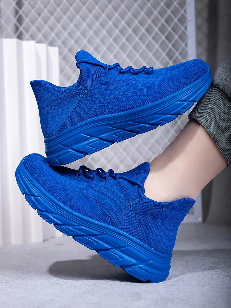 Men's Gray Running Shoes - Breathable Mesh Lace Cushioned Flat Boots Lightweight Sports Training Shoes Casual Style Design Shoes