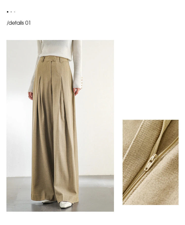 SENTUBILA Women Wide Leg Pants Office Lady Work Wear Trouser 2026 Spring Fashion Elegant Commute Full-length Pants 133K51993