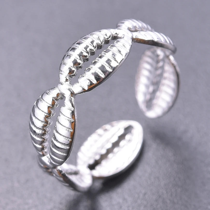 Fashion 5pcs/lot Marine Jewelry Sea Animals Conch Starfish Shell Rings Stainless Steel Rings Jellyfish Scallop Oceans Women Gift