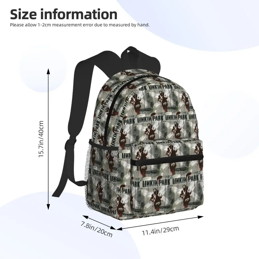 L-Linkin-S P-Park-S Band Student Backpack School Bag Hiking Travel Daypack for Boys Girls Fashion Bookbag Shoulder Bags