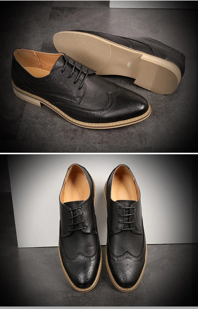 Mens Dress Shoes Breathable Business Formal Oxford Shoes for Wedding Stylist Leather Shoes