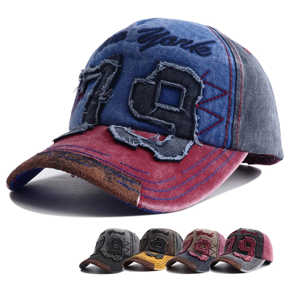 New Unisex Washed Cotton Baseball Cap Men Women Letter Embroidery Vintage Cap Adjustable Casual Outdoor Streetwear Sports Hats BAZAARHUBO