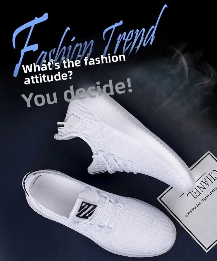 Spring New Fashionable Men's Running Shoes Leisure Style Youth Trendy Sports Shoes Low Top round Toe Rubber Outsole Mesh Lining