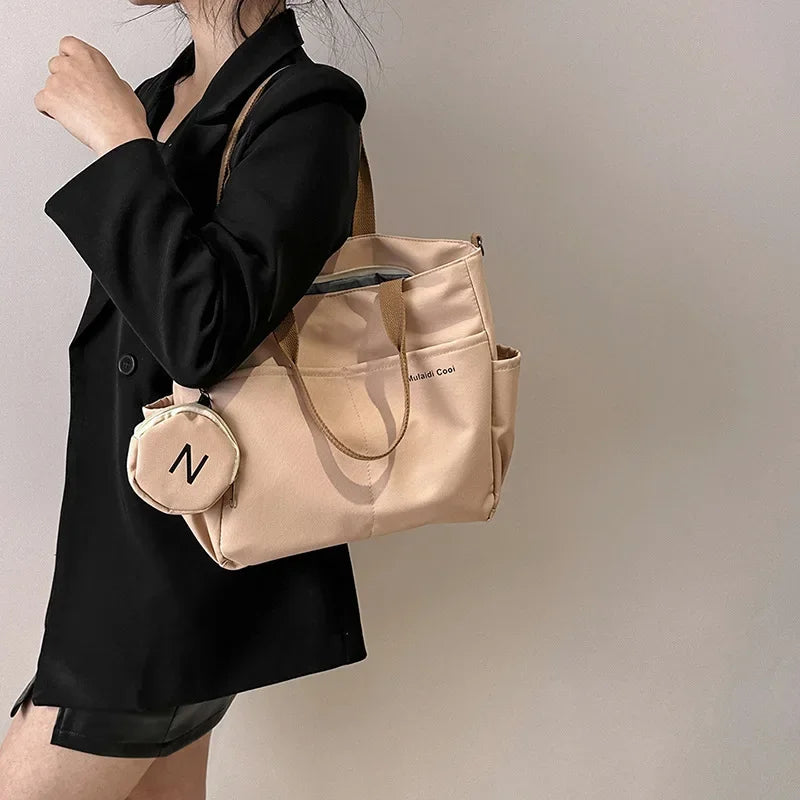 Korean version large capacity crossbody bag, versatile for male and female college students, travel shoulder bag, commuting bag