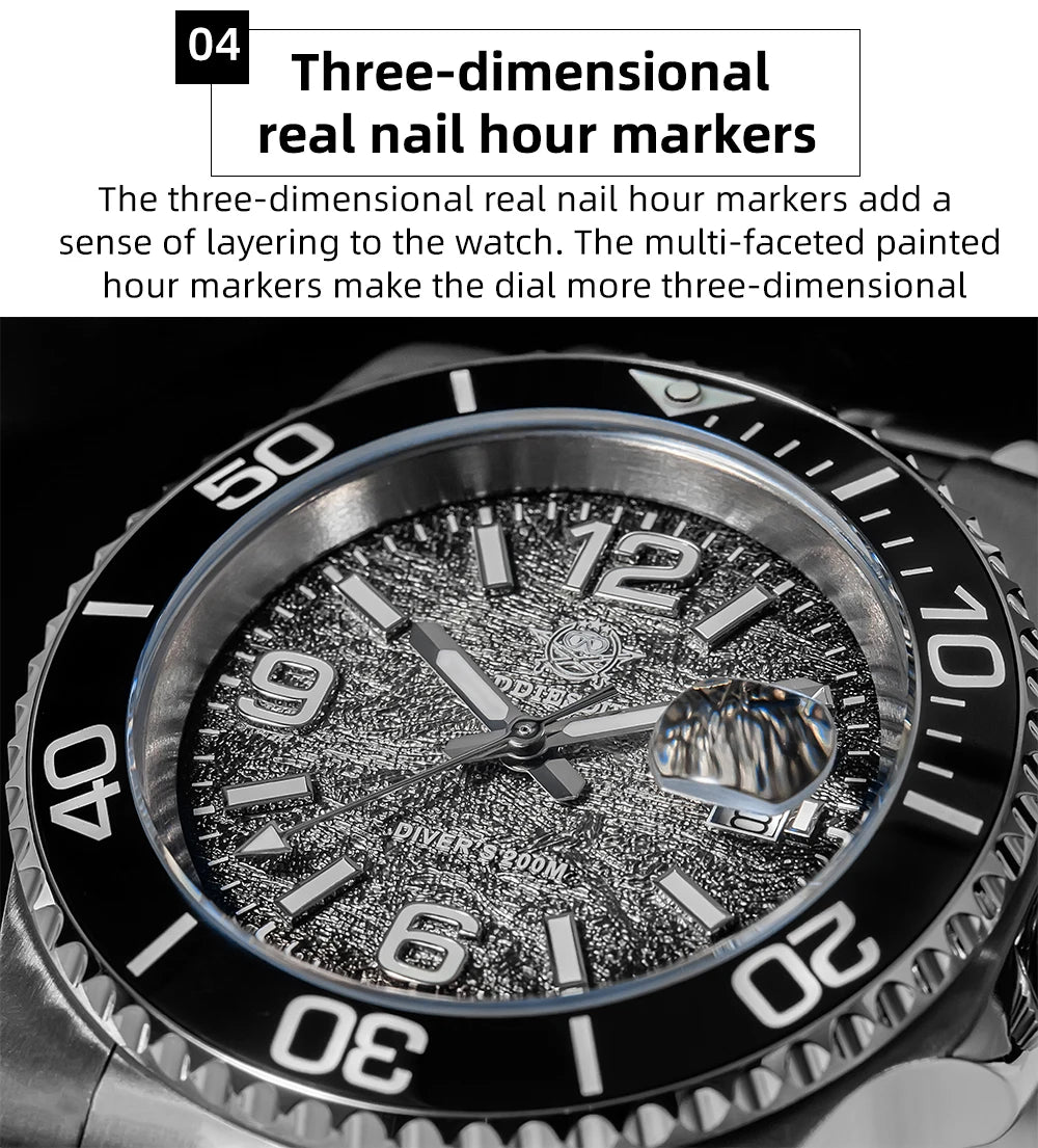 ADDIESDIVE 41mm Watches Japan 2115 Quartz Movement Luminous 200m Waterproof Dive Ceramic Bezel 316L Stainless Steel Man Watches