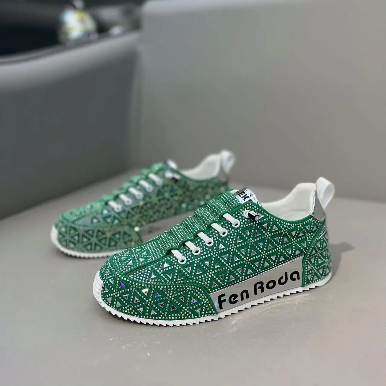 Sneakers Casual Men Designer Punk Bling Board Shoes Fashion Leather Mesh Breathable Increased Internal Flat Platform Sport Shoes