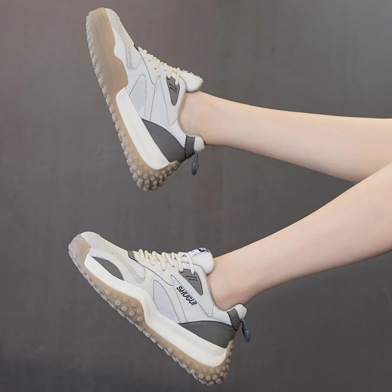 Flat Running Shoes for Women Casual Autumn Womens Sport Sneaker Chunky Cute Spring Fashion White Comfortable and Elegant 2025