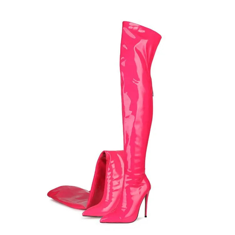 11CM Elastic Thigh Boots Sexy Stiletto High Heels Women Over-the-Knee Boots Pointed Toe Strippers Ladies Shoes Pole Dancing Boot