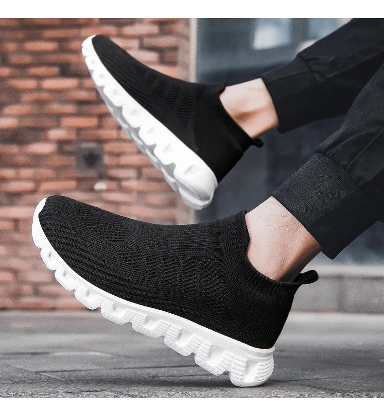 2025 New Men's Casual Sneaker Breathable Ultralight Slip On Shoes Mesh Sock Mouth Jogging Athletic Women Sneakers