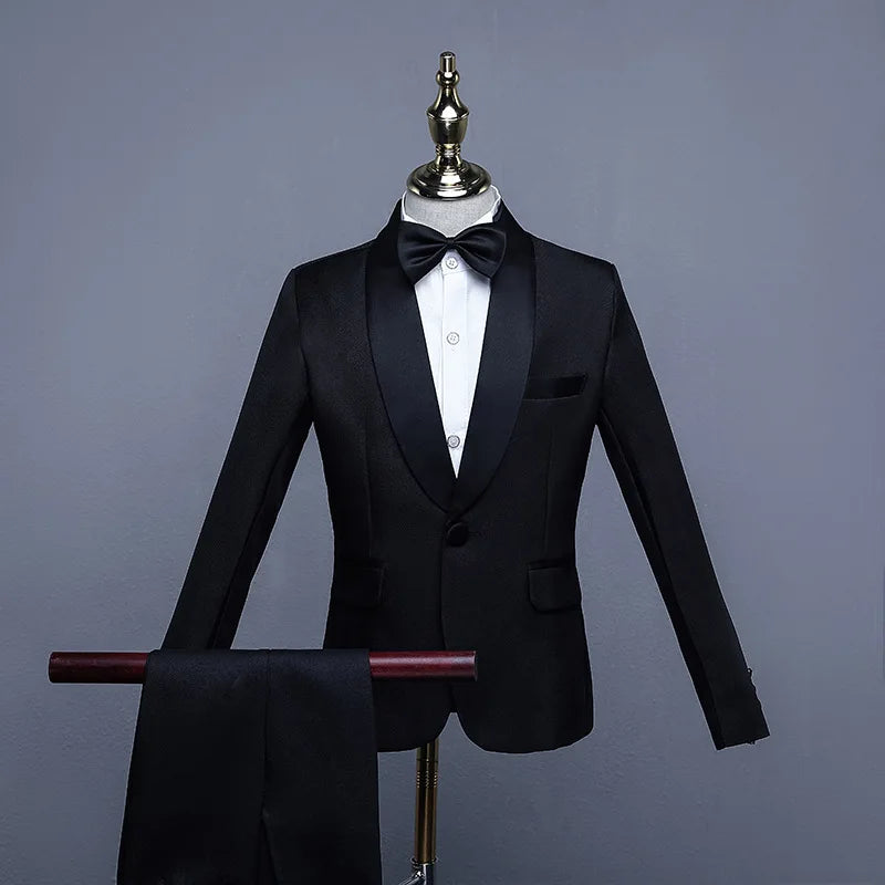 Children Tuxedo Tailcoat Formal Dress Suits Swallow Tail Coat Boy's Jacket Pants Suits Party Dance Magic Stage Performance Tails