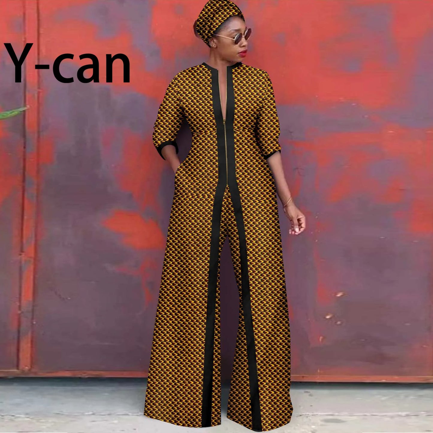 African Clothes for Women New Fashion Women Jacket Long Coat and Pants with Headscarf Ankara Print Elegant Party Dress 2426005