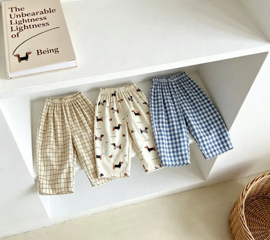 Fashion Kids Printed Pants Breathable Fabric Unisex Casual Bottoms For Playtime Baby Popular Thin Trousers Infant Summer Pants
