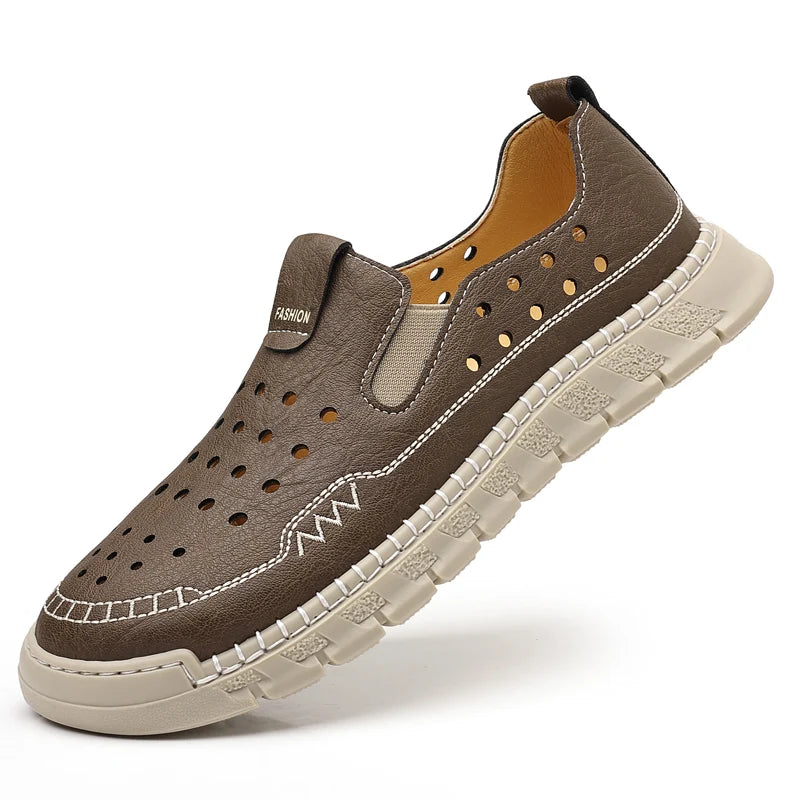 Men's Loafers High-quality Handmade Soles Breathable Lightweight Park Walking Shoes Commuting Men's Driving Leather Shoes