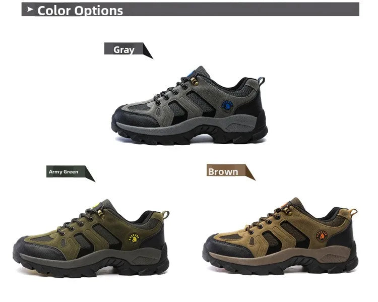 Men's Outdoor Climbing Shoes Breathable Waterproof Sports Hiking Shoes Rubber Outsole Low Cut Lace up Casual Shoes