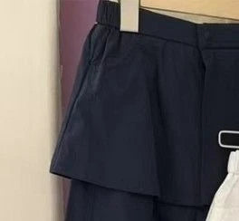 Girls' Trendy Workwear Skirtpants for Summer 2025 Stylish and Versatile, Spliced Fart Curtain Casual Pants for Baby Girls