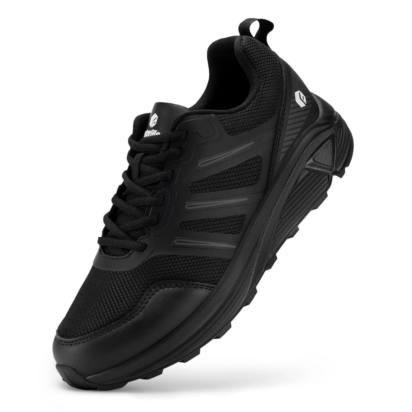 FitVille Men's Trail Running Shoes Outdoor Sneakers Wide Anti-slip Cushioning Lightweight for Swollen Feet with Arch Support