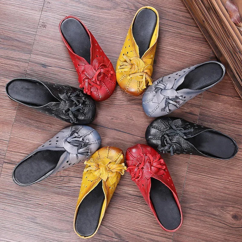 CEYANEAONew national wind fashion women's sandals summer retro skeleton hollow leather shoes selling handmade flowerscasualshoes