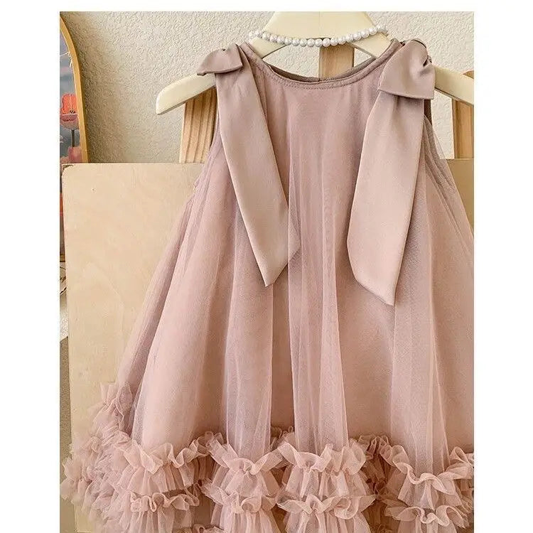 Kids Vintage Dress Girl Dress Summer Clothes Fashion Children's Net Yarn Dress Kids Girls Dresses for School Wedding of 8 Years