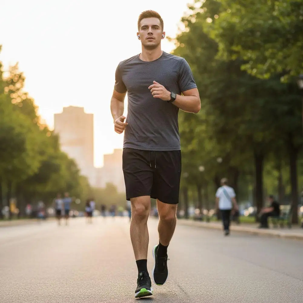 Summer Men's Shorts Cool Sportswear Running Sport Shorts Casual Bottoms Gym Fitness Training Jogging Short Pants Men Black Gray