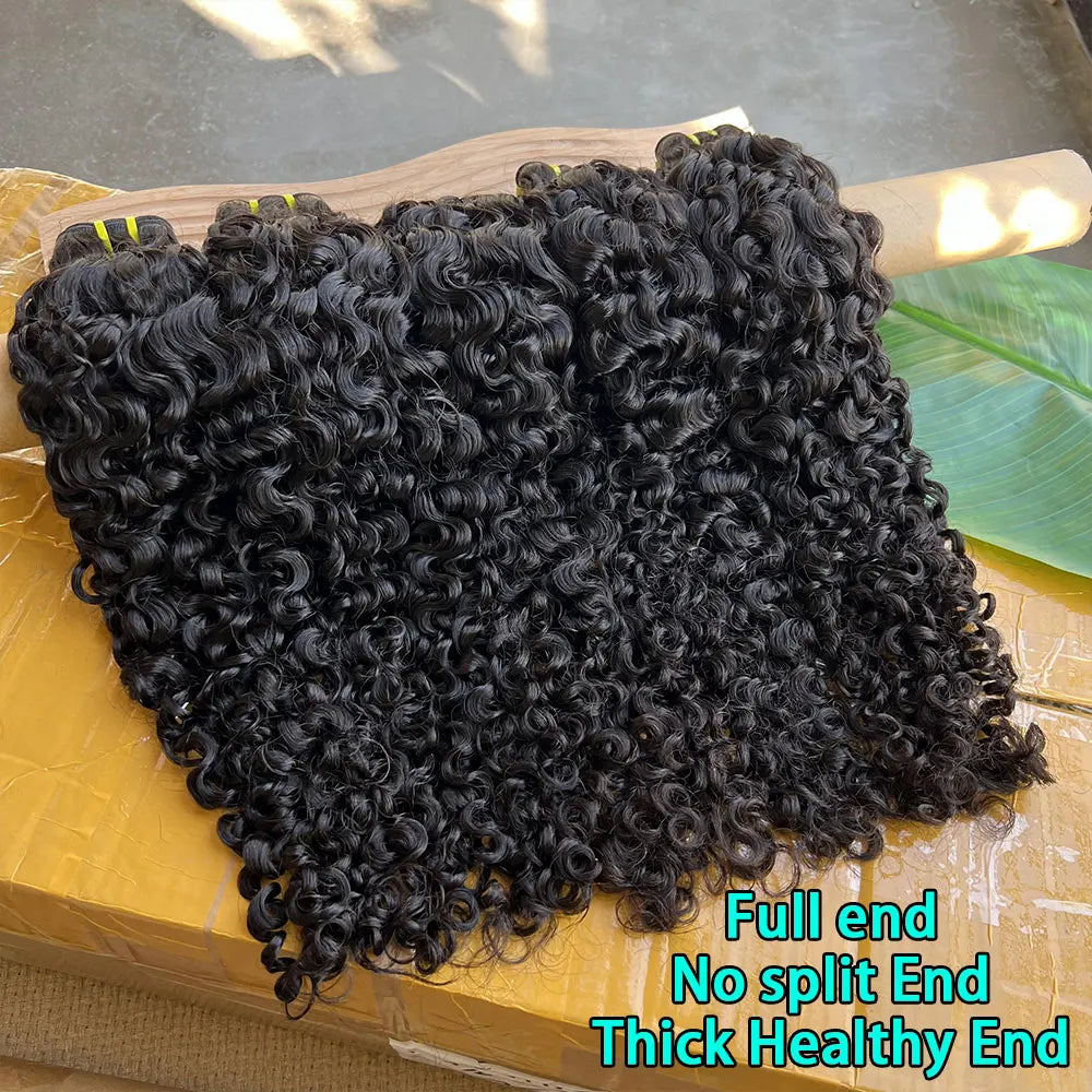 15A Burmese Curl  Vietnamese 100% Raw Virgin Human Hair Extensions #1B Natural Black for Human Hair Weave Bundles Curly Bundles