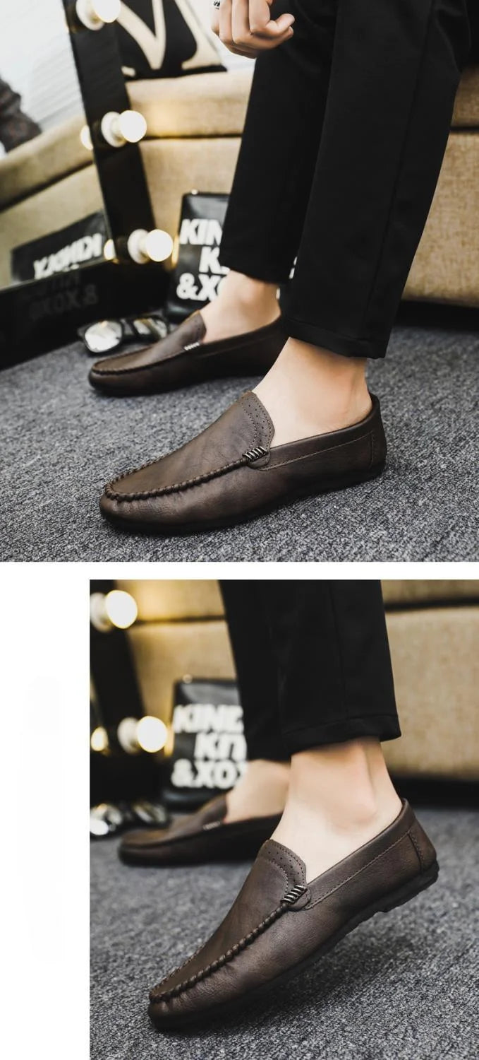 Black Leather Casual Social Shoe for Men Brown Cheap Clearance Liquidation New Dress Shoes Man Official Legitimate Gentleman 39