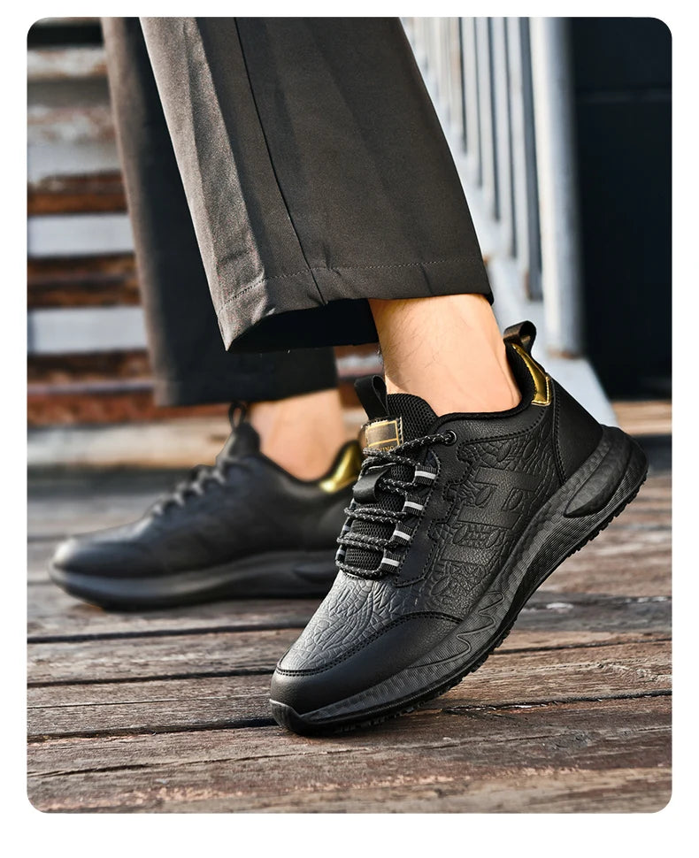 Chef shoes four seasons soft sole non-slip waterproof oil-proof kitchen work shoes men's plus size fashion casual light sneakers