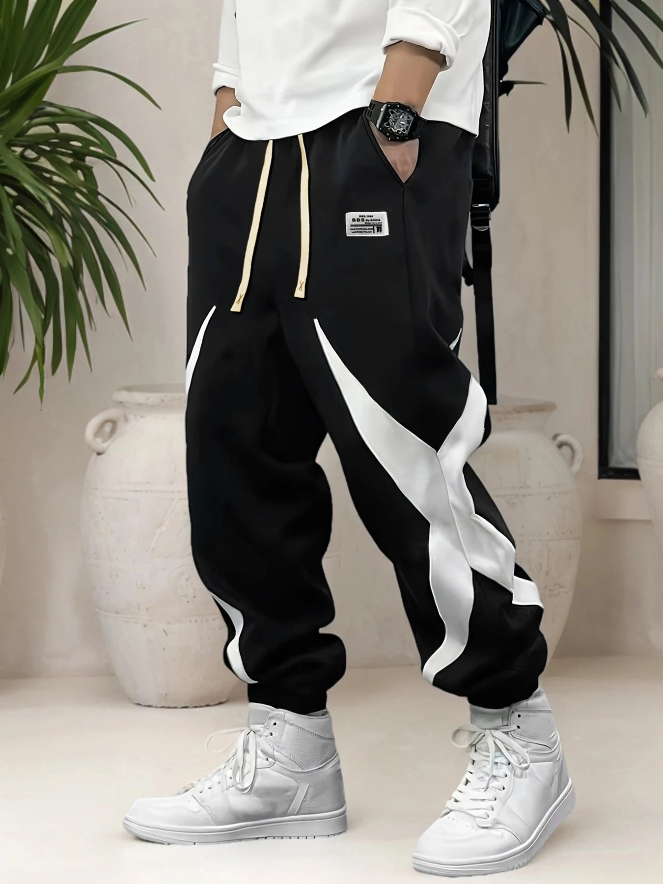 Boys' pants, boys' casual pants, can be worn in all seasons, with contrasting colors and street style, suitable for boys aged 7-