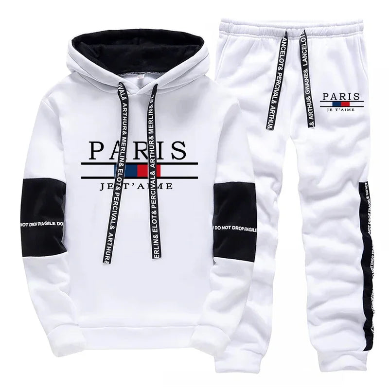 Fashion Mens Tracksuit Print Casual Sweatshirts Outdoors Sports Jogging Mens Clothing Single Piece Hoodie Pants Daily Streetwear