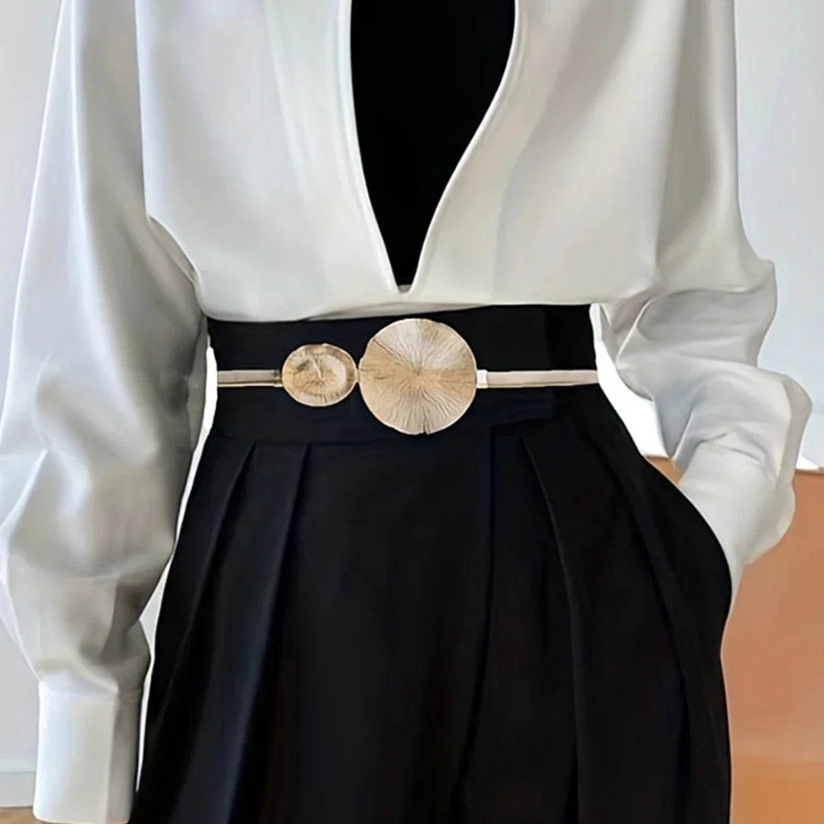 Fashion Gold Chain Belt Female Waist Elastic Dress Waistband Ladies Silver Metal Belts For Women Luxury Y2k Accessory BAZAARHUBO