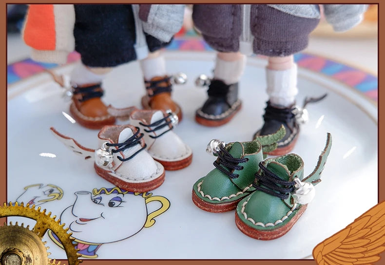 OB11 Doll Shoes Fashion Cowhide Boots Shoes for GSC, YMY, Obitsu 11, 1/12bjd Doll Accessories