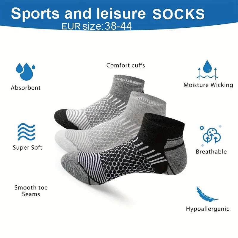 2025 New High Quality Short Athletic Ankle Socks Men's Running Casual Sports Socks Waist Honeycomb Design Socks Gifts