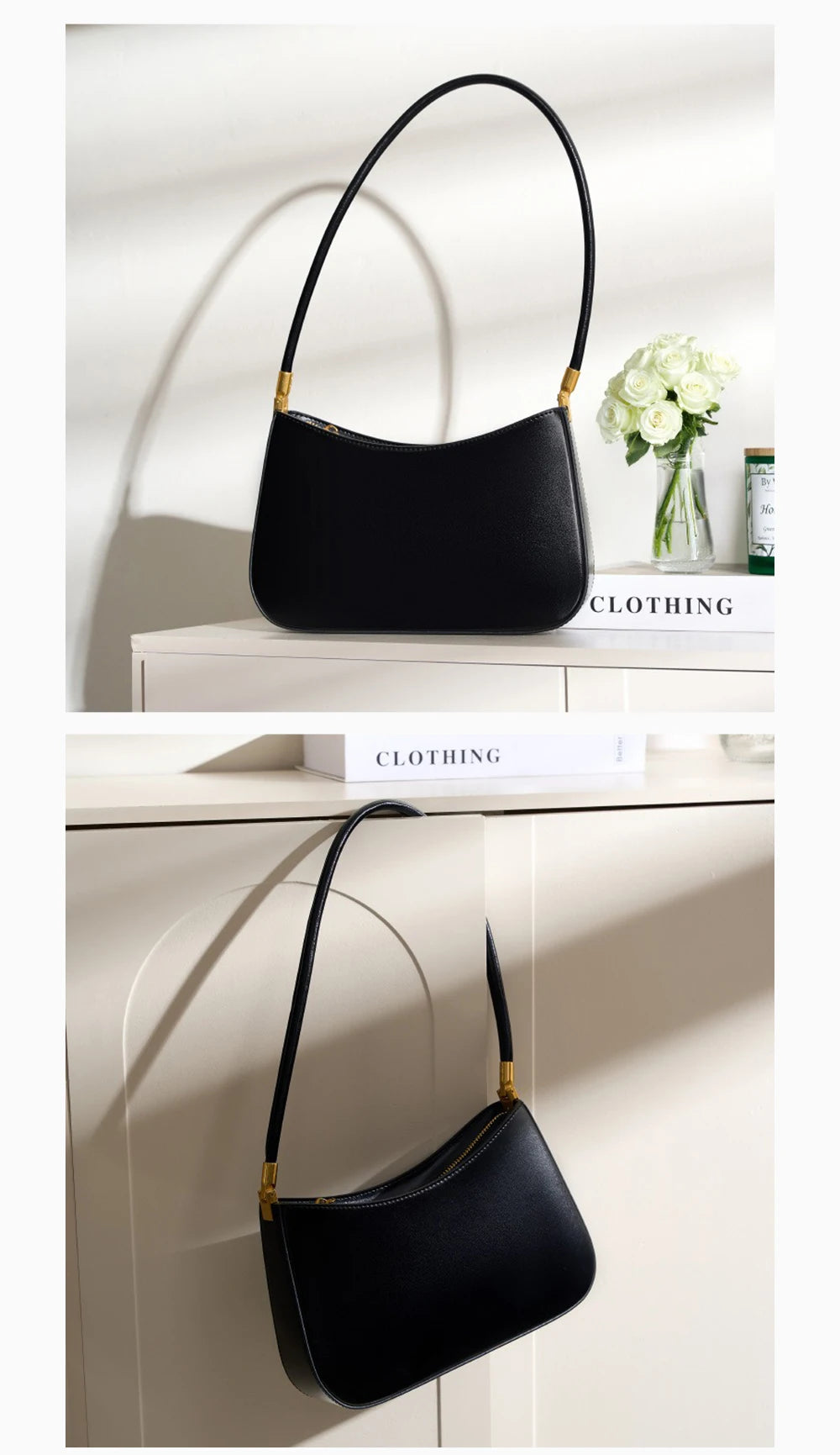 Zency French High-End Leather Underarm Bag Red Shoulder Handbag for Women Luxury Designer Sac for Lovers Wife Girlfriend