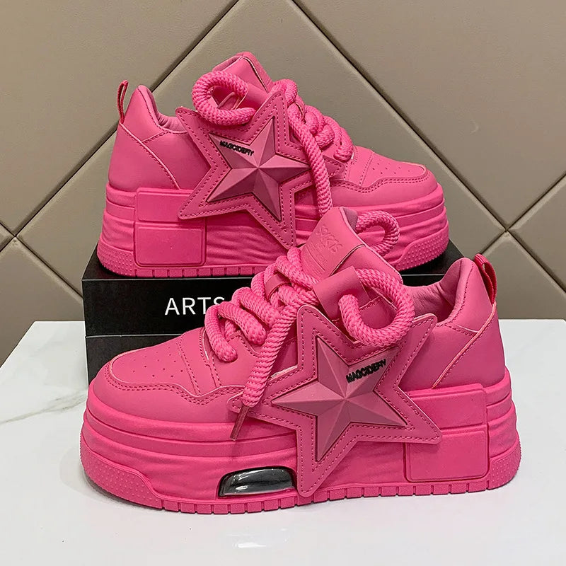 New Purple Sneakers Women Platform Casual Shoes Women Sneakers Breathable Comfortable Thick Sole Sneakers Women Designer Shoes