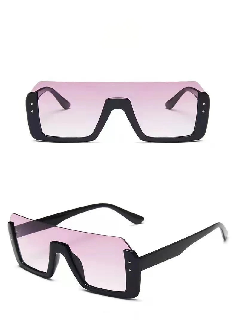 Vintage Sunglasses Women Men Half Frame Square Sun Glasses Female Retro Sunglasses ﻿for Male Eyewear Eye Glasses Sunglasses BAZAARHUBO
