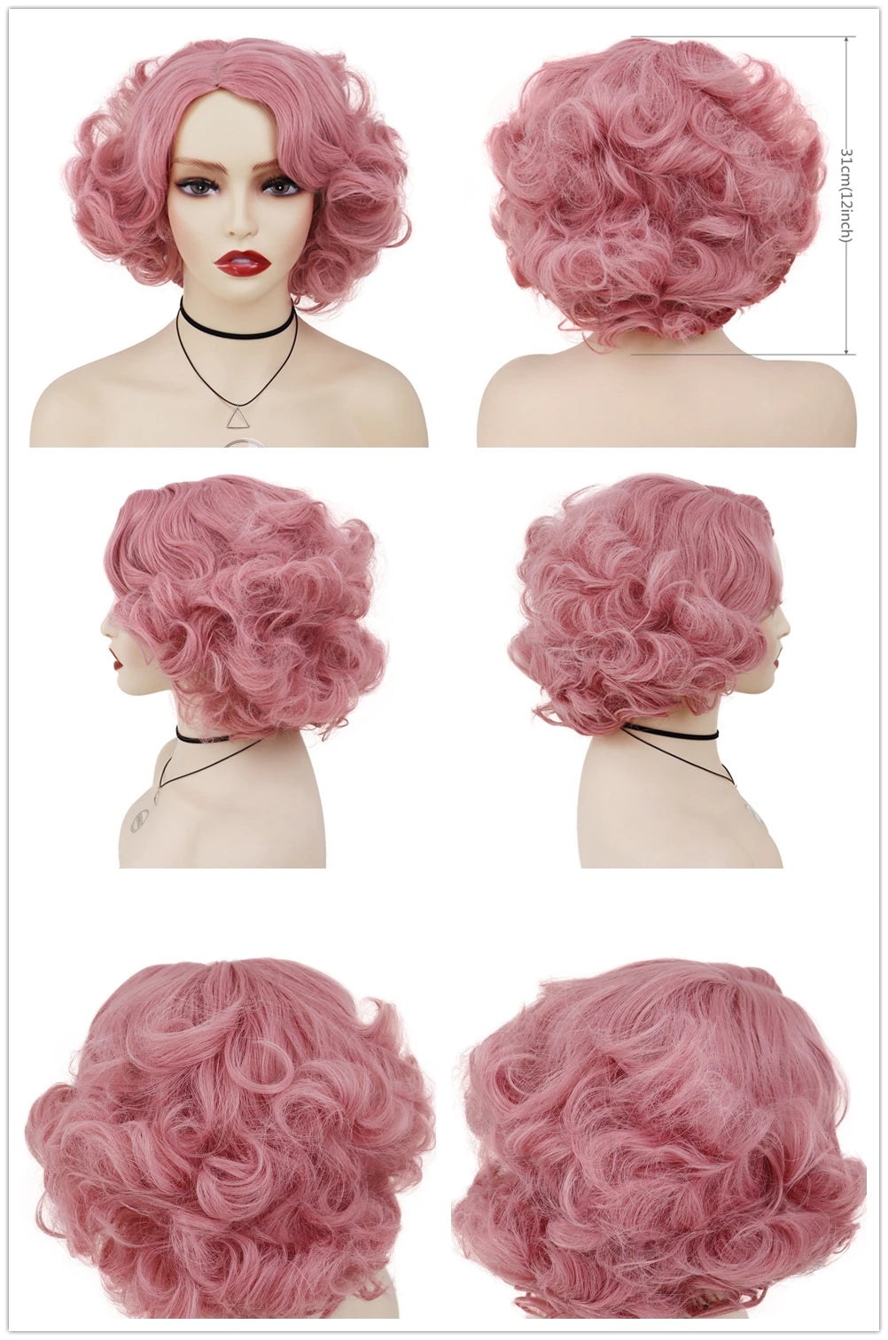 GNIMEGIL Synthetic Cosplay Wig Short Curly Hair Platinum Blonde Wigs for White Women Fluffy Curls Flip 60s Gatsby Hairstyle Wigs