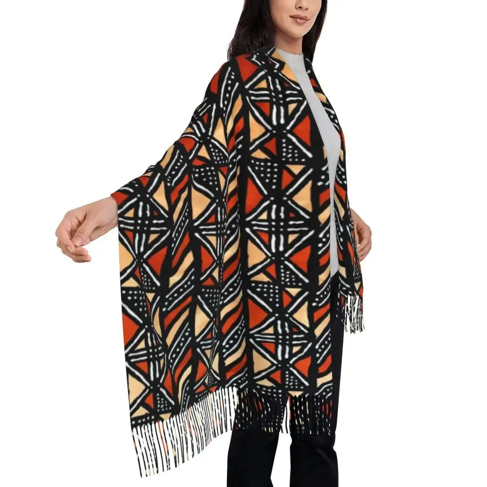 Custom Printed African Bogolan Scarf Men Women Winter Fall Warm Scarves Africa Ethnic Tribal Art Shawl Wrap