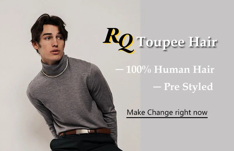 Toupee For Men Curl Pre Cut Styled Human Hair Toupee Australia Base Hair Replacement Systems Lace&PU Protesis Hombre Male Wig